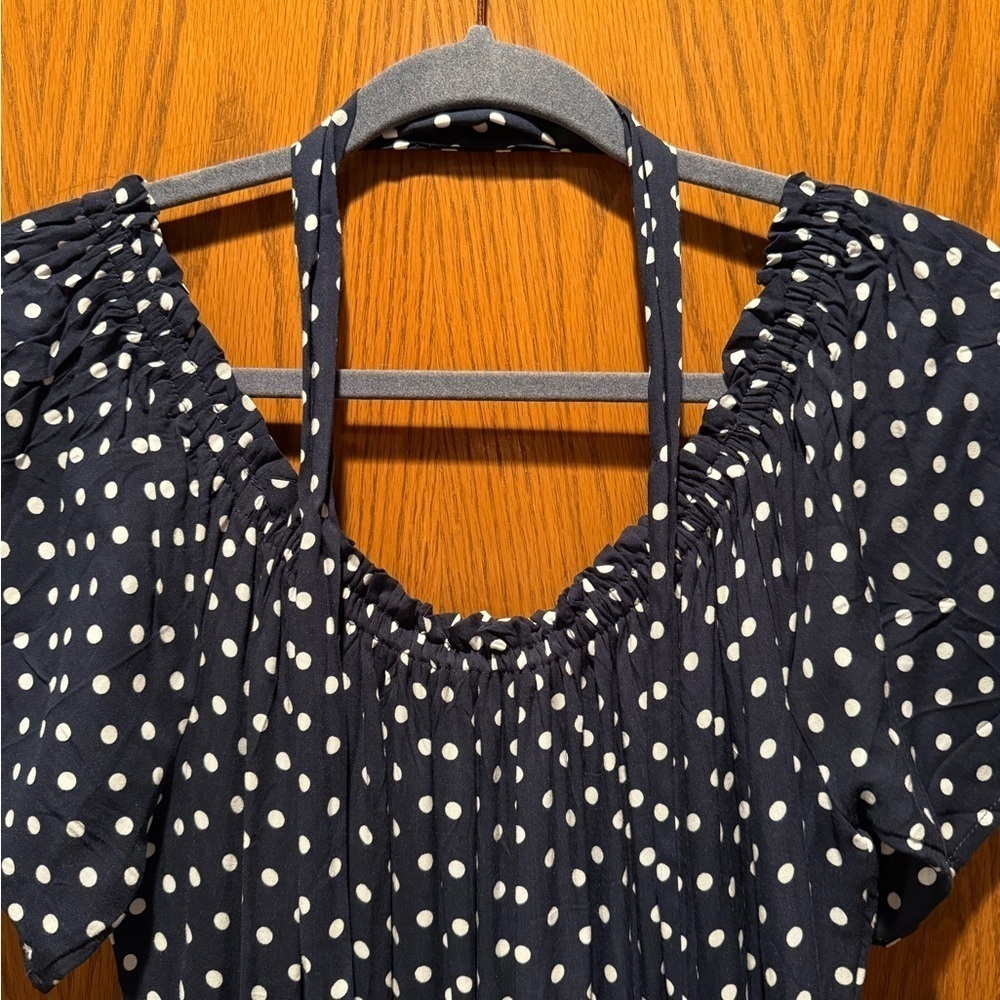 Navy Blue Polka Dot Dress - Picture 8 of 10